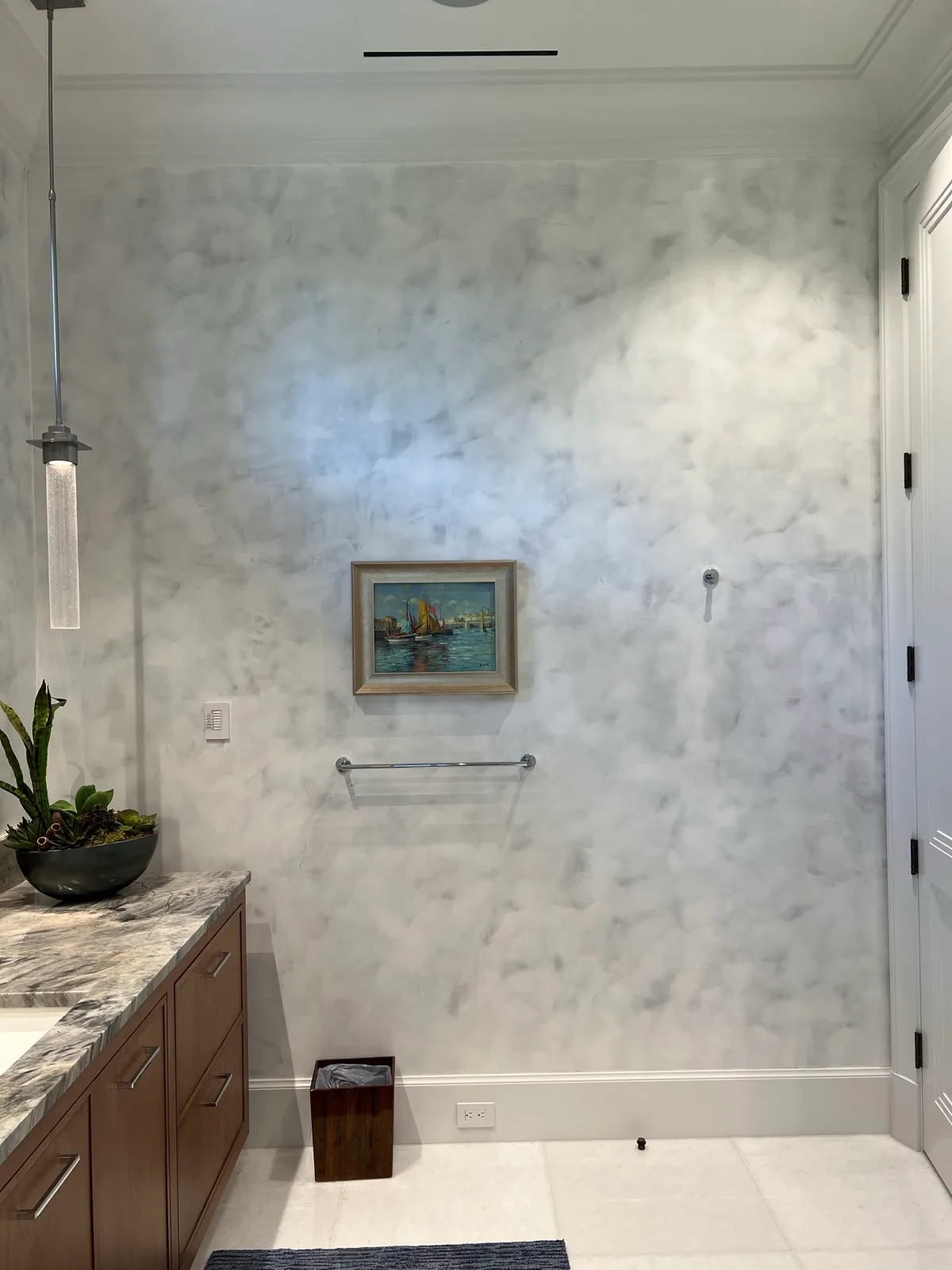 Polished plaster wall with soft movement and depth